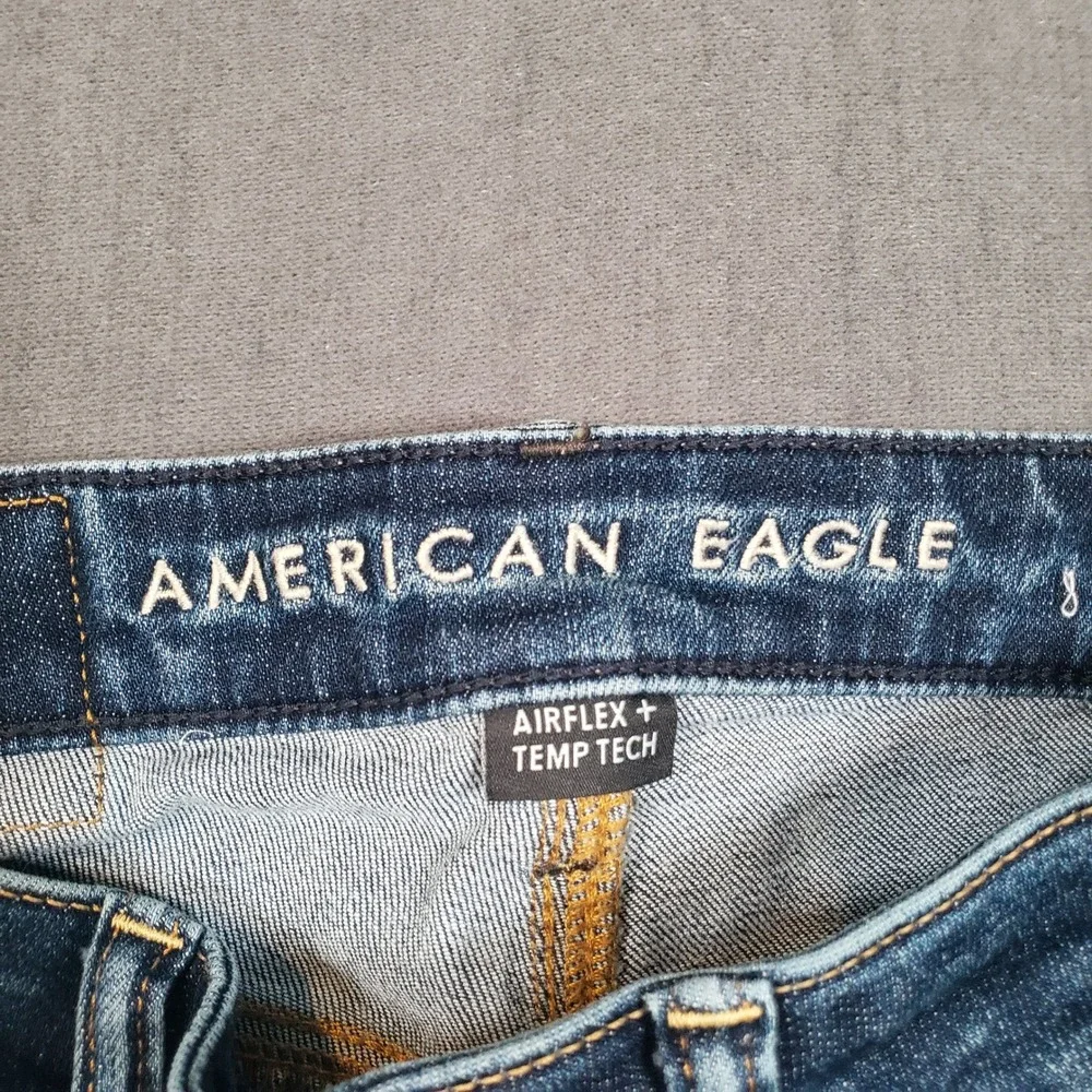 American Eagle Athletic Skinny Mens 26x30 Blue Distressed Airflex+ Jeans
